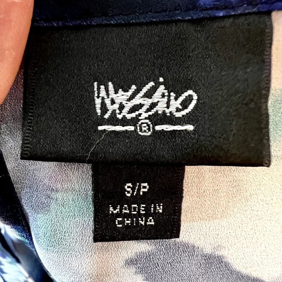 Mossimo Navy Multi Colored Blouse Women's Size Medium - Picture 5 of 7